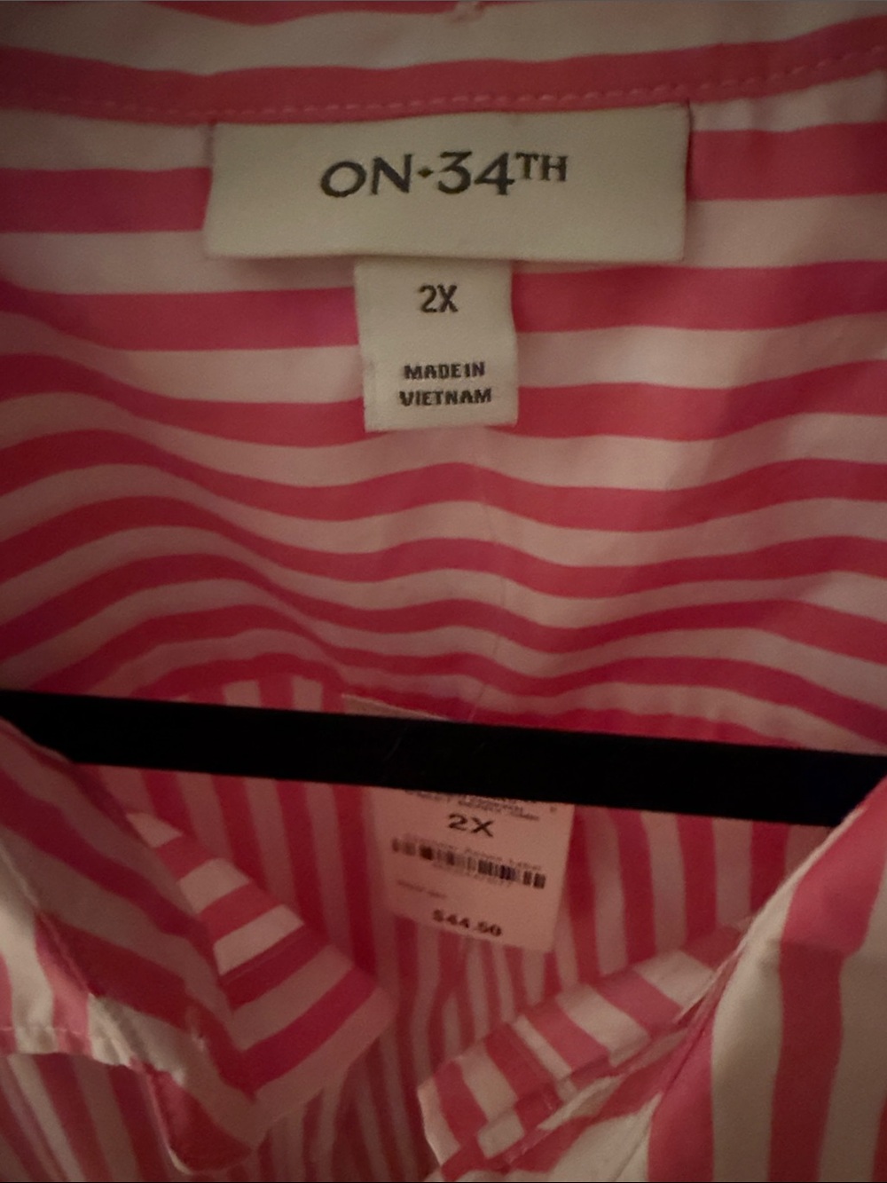 Women's Pink Stripe Button-Front Blouse - Picture 5 of 5